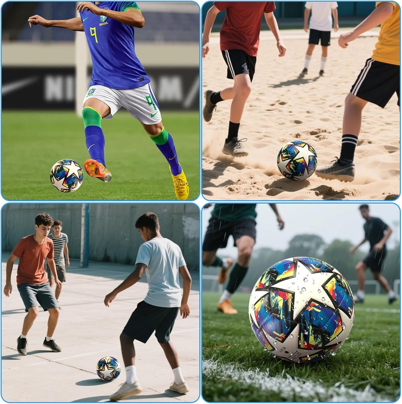 Fxznacbh 5-ös Méretű Futball-labda Pumpával - PU Bőr Focilabda Edzéshez és Játékhoz - Kék-Fehér, Tartós Hőkötött Technológiával