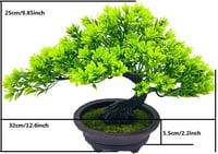 Fycooler Japán Bonsai Műnövény Cserépben - Élethű Dekoráció Asztalra, Irodába, Nappaliba - Zöld Műfa 30 cm 2