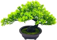 Fycooler Japán Bonsai Műnövény Cserépben - Élethű Dekoráció Asztalra, Irodába, Nappaliba - Zöld Műfa 30 cm 1