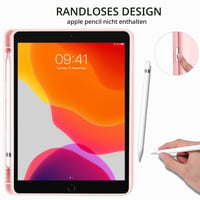 Puzdro Fycyko na iPad 9,7 palca pre 5. a 6. generáciu (2017/2018), s držiakom na ceruzku, roztomilým vzorom mašličiek, trojnásobným stojanom, ružové, ochranné puzdro odolné voči poškriabaniu 8