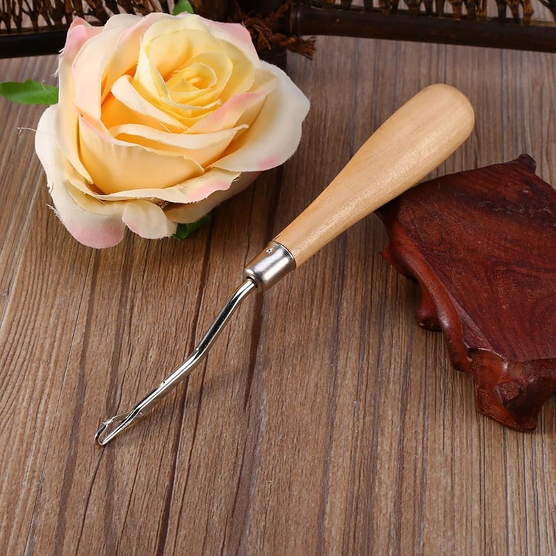 Fyearfly Horgolótű Fa Nyéllel 16cm - Latch Hook Szőnyeg és Faldekoráció Készítéshez