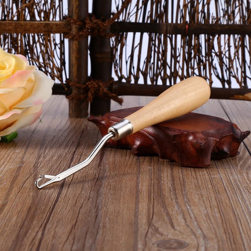 Fyearfly Horgolótű Fa Nyéllel 16cm - Latch Hook Szőnyeg és Faldekoráció Készítéshez