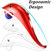 Fyearfly Kézi Masszírozó Delfin Alakú, Mélyszöveti Ütőmasszázs Készülék 3 Fejjel Nyak Váll Fáradtság Ellen Hordozható 6