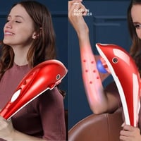 Fyearfly Kézi Masszírozó Delfin Alakú, Mélyszöveti Ütőmasszázs Készülék 3 Fejjel Nyak Váll Fáradtság Ellen Hordozható 9