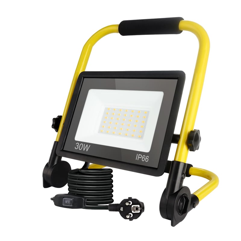 Fynokst 150W LED stavebný reflektor 15400LM, IP66 vodoodolné pracovné svetlo so zástrčkou, 3,5 m kábel, 6000K denné svetlo, prenosné do dielne, garáže a na stavbu