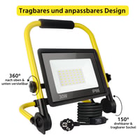 Fynokst 150W LED stavebný reflektor 15400LM, IP66 vodoodolné pracovné svetlo so zástrčkou, 3,5 m kábel, 6000K denné svetlo, prenosné do dielne, garáže a na stavbu 3