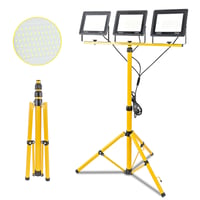 Fynokst 300W LED stavebný reflektor, 30000 LM super jasné pracovné svetlo s nastaviteľným statívom a 3m káblom s EÚ zástrčkou, IP66 vodoodolné, Hi 2