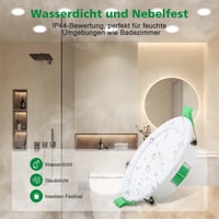 Fynokst LED ugradbena svjetiljka 230V 7W, promjer otvora 68-78 mm, podesiva temperatura boje 3000K/4000K/6500K, IP44, za kuhinju/kupaonicu/dnevni boravak 4