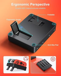 FYOUNG Nintendo Switch Töltőállomás Joy-Con Kontrollerekhez - Kompatibilis Switch 2 (2025) / Switch 1 (2017) / OLED Modellekkel - Kompakt Ho 7