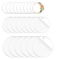 Fyrdm 24 ks Priehľadné akrylové disky s dierkou - Okrúhle plexisklové doštičky na dekorovanie 5 cm / 7,6 cm / 10 cm 1