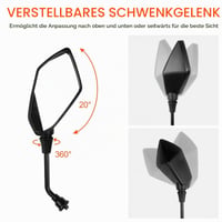 Set Oglinzi Universale pentru Motocicletă Fyrindel M8 M10, Oglindă Retrovizorie Pivotantă cu Filet pe Dreapta și Stânga, Oglindă pentru Capăt de Ghidon pentru Scuter, Bicicletă Electrică, ATV 6