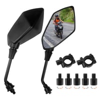 Set Oglinzi Universale pentru Motocicletă Fyrindel M8 M10, Oglindă Retrovizorie Pivotantă cu Filet pe Dreapta și Stânga, Oglindă pentru Capăt de Ghidon pentru Scuter, Bicicletă Electrică, ATV 1