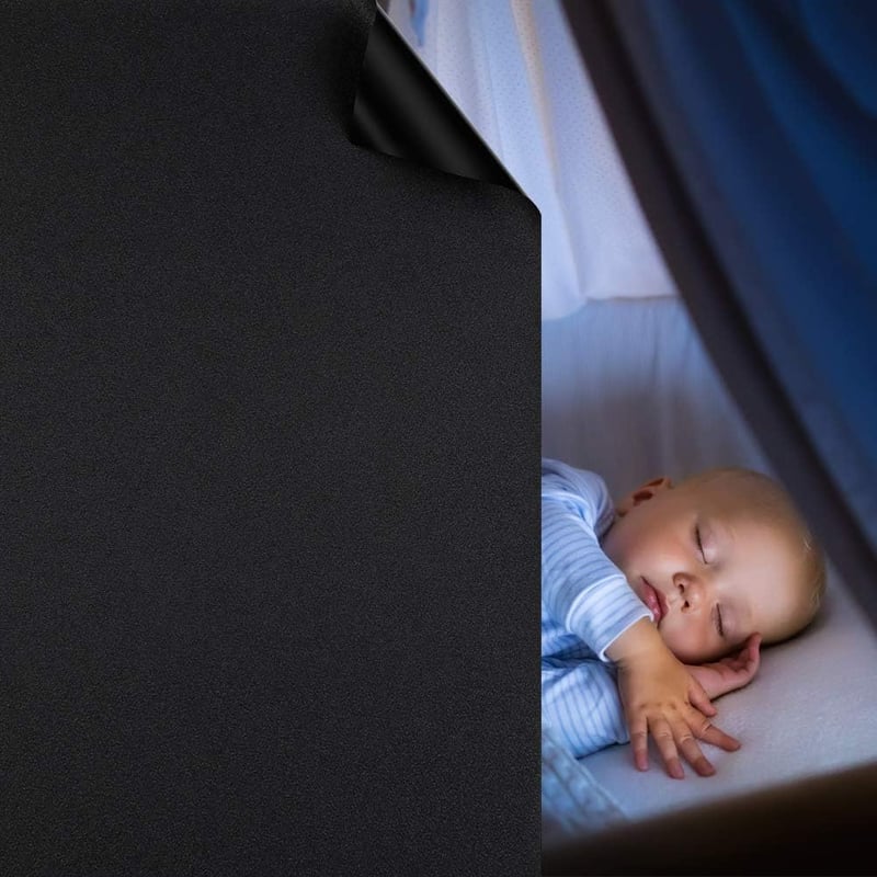 Fyuein Ablakfólia Opaque Önragasztó Dekoratív Privát UV Védelem 90x400cm Fekete