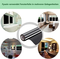 Fyuein Ablakfólia Opaque Önragasztó Dekoratív Privát UV Védelem 90x400cm Fekete 5