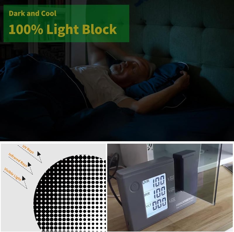 Fyuein Ablakfólia Opaque Önragasztó Dekoratív Privát UV Védelem 90x400cm Fekete