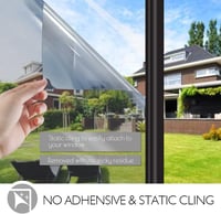 Fyuein Öntapadós Ablakfólia - Tükrös Napvédő Fólia Hőszigetelő Hatással, UV Védelemmel, 95% Privát Szféra, Ezüst Színben (76x200 cm) 5