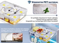 Tăviță pentru gustări FZDSY cu 8 compartimente și capace individuale - Tavă de servire etanșă pentru gustări, sosuri, fructe, grătar, picnic și călătorii - Fără BPA, transparentă 7