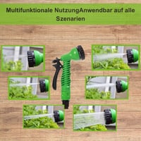 Furtun de grădină extensibil G 15m - Furtun de apă flexibil cu cap de pulverizare cu 7 funcții, pentru îngrijirea grădinii, spălarea mașinii, îmbăierea animalelor de companie, verde 6