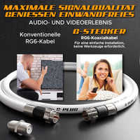 G-PLUG RG6 koaxiális kábel csatlakozó szett 1m, műholdas és antennakábel hosszabbító 6