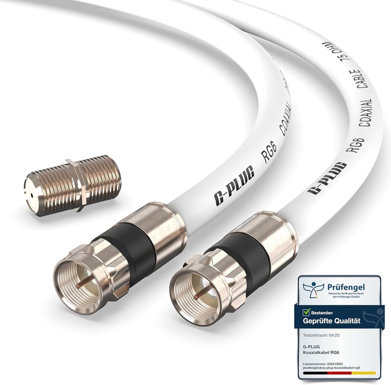 G-PLUG RG6 koaxiális kábel csatlakozó szett 1m, műholdas és antennakábel hosszabbító