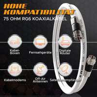 G-PLUG RG6 koaxiális kábel csatlakozó szett 1m, műholdas és antennakábel hosszabbító 3