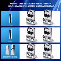 G-STORY PS5 Pro/Slim stojan na stenu s ventilátorom a nabíjacou stanicou na ovládače pre konzoly PlayStation 5 Disc a Digital (PS5 Fan Station1) 3