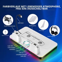 G-STORY PS5 Pro/Slim stojan na stenu s ventilátorom a nabíjacou stanicou na ovládače pre konzoly PlayStation 5 Disc a Digital (PS5 Fan Station1) 6