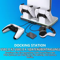 G-STORY PS5 Pro/Slim stojan na stenu s ventilátorom a nabíjacou stanicou na ovládače pre konzoly PlayStation 5 Disc a Digital (PS5 Fan Station1) 8