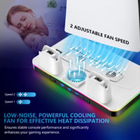 G-STORY PS5 Pro/Slim stojan na stenu s ventilátorom a nabíjacou stanicou na ovládače pre konzoly PlayStation 5 Disc a Digital (PS5 Fan Station1) 2