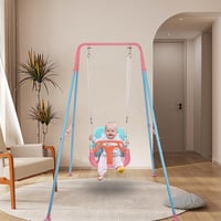 G TALECO GEAR 3 az 1-ben baba hinta fém állvánnyal beltéri kültéri kék-rózsaszín hintaüléssel 6 hónaptól 10 éves korig 7