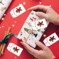 G2PLUS 100 db Karácsonyi Ajándékcímke Kraft Papírból - 4x7 cm Merry Christmas Felirattal, Juta Zsineggel Adventi Naptárhoz, DIY Dekorációhoz 5