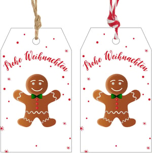 G2PLUS Božićne poklon oznake od kraft papira - 6x100 komada (4x7 cm) Merry Christmas