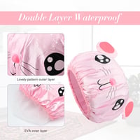 G2PLUS 2db Gyerek Fürdőkabát Vízálló Rajzfilm Mintás Zuhanysapka Pink és Szürke 4