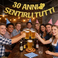 G2PLUS banner aniversar 30 de ani din hârtie lucioasă, 2 bucăți ghirlande aurii cu inscripția Happy Birthday, decorațiune pentru petrecere de 3 m 7