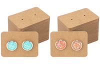 G2PLUS 200 bucăți carduri pentru afișarea cerceilor din hârtie kraft maro, suporturi pentru cercei, 2,8x4 cm, carduri de prezentare bijuterii pentru cercei cu șurub și cercuri 1