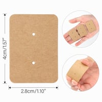 G2PLUS 200 bucăți carduri pentru afișarea cerceilor din hârtie kraft maro, suporturi pentru cercei, 2,8x4 cm, carduri de prezentare bijuterii pentru cercei cu șurub și cercuri 2