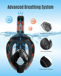 Mască de snorkeling full-face pentru adulți G2RISE cu suport detașabil pentru cameră, pentru snorkeling și scufundări sigure cu sistem anti-CO2 4