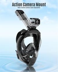Mască de snorkeling full-face pentru adulți G2RISE cu suport detașabil pentru cameră, pentru snorkeling și scufundări sigure cu sistem anti-CO2 6
