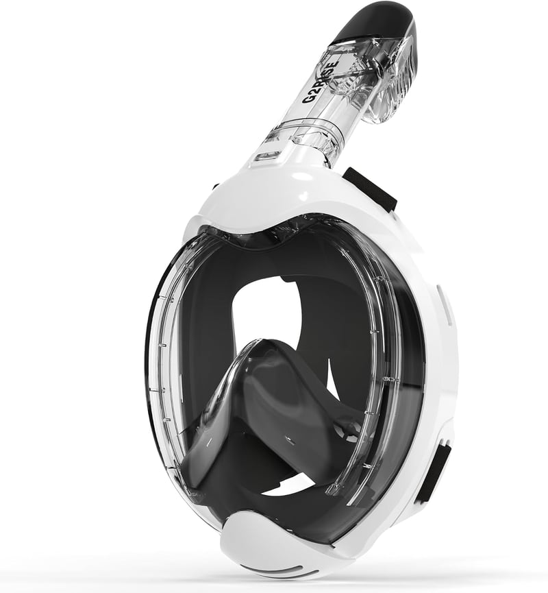 Mască de snorkeling full-face pentru copii G2RISE, cu sistem CO2 Safe, anti-aburire și tehnologie dry-top pentru scufundări și snorkeling