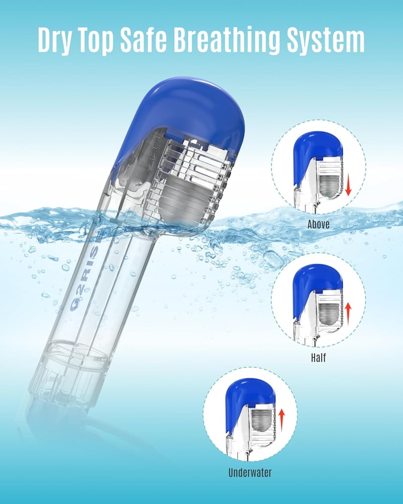 G2RISE Gyermek Búvármaszk - Teljes Arc Fedésű Snorkel Maszk, Páramentes, Száraz Tetejű, Biztonságos CO2 Elvezetés, Kék-Fehér és Rózsaszín Sz - White Blue + White Pink