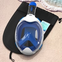 G2RISE Gyermek Búvármaszk - Teljes Arc Fedésű Snorkel Maszk, Páramentes, Száraz Tetejű, Biztonságos CO2 Elvezetés, Kék-Fehér és Rózsaszín Sz - White Blue + White Pink 6