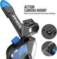 Set mască de snorkeling full-face G2RISE cu suport detașabil pentru snorkel, anti-aburire, pliabilă, pentru adulți și copii 7