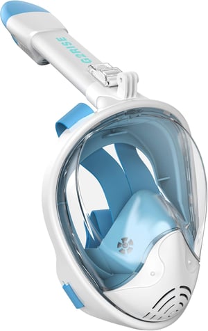 Mască de snorkeling full-face G2RISE pliabilă, cu sistem anti-CO2 și suport pentru cameră
