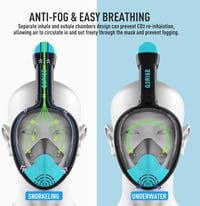 G2RISE Teljes Arcú Snorkel Maszk Összecsukható CO2 Biztos Kamera Pozícióval 4