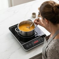 G3 Ferrari Asztal Indukciós Tárcsával Üveg Fekete 1500W 2000W 4