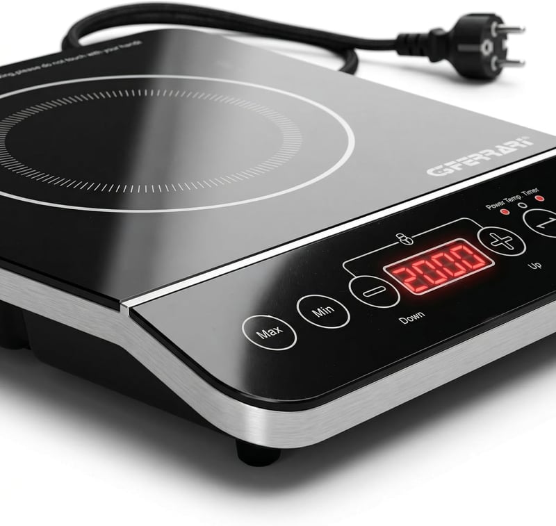 G3 Ferrari Asztal Indukciós Tárcsával Üveg Fekete 1500W 2000W