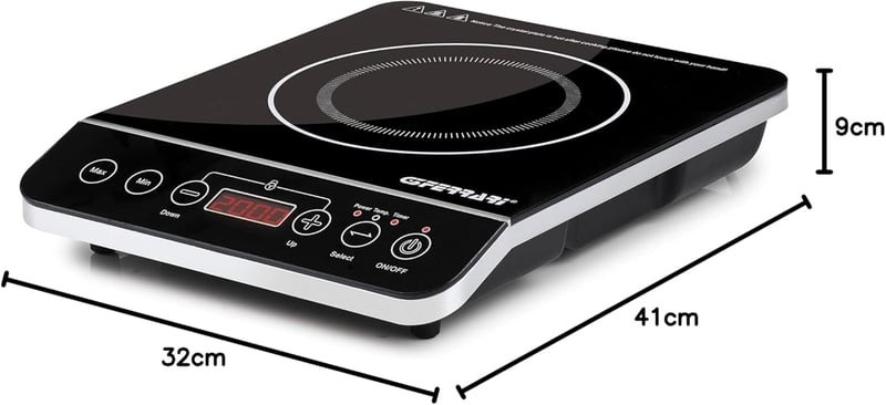G3 Ferrari Asztal Indukciós Tárcsával Üveg Fekete 1500W 2000W