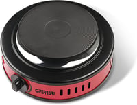 G3 Ferrari G10157 Portable Electric Hob 500W Temperature Control Cast Iron Plate 11cm Power Indicator Ideal for Camping Red 1