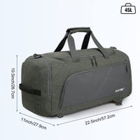 G4Free 45L Veľká športová a cestovná taška s priehradkou na obuv a mokrým vreckom, na tréning, plávanie, jogu, turistiku, kempovanie, cestovanie 3