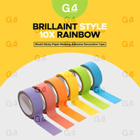 G4GADGET 10x Szivárvány Washi Dekoratív Ragasztó Szalag Szett 2